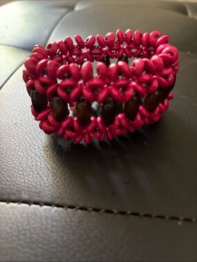 Pink Beaded Stretch Bracelet